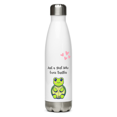 Just a girl who loves turtles Stainless Steel Water Bottle