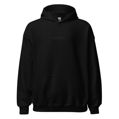 Logo Embroidered Black Unisex Hoodie