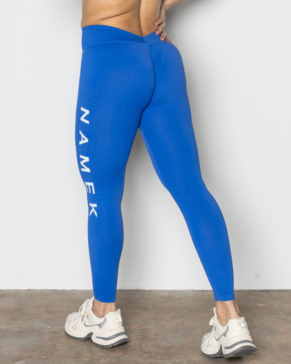 Namek ELEVATED High waisted Butt Lifting V Back Waist Seamless Full Length Legging - BLUE