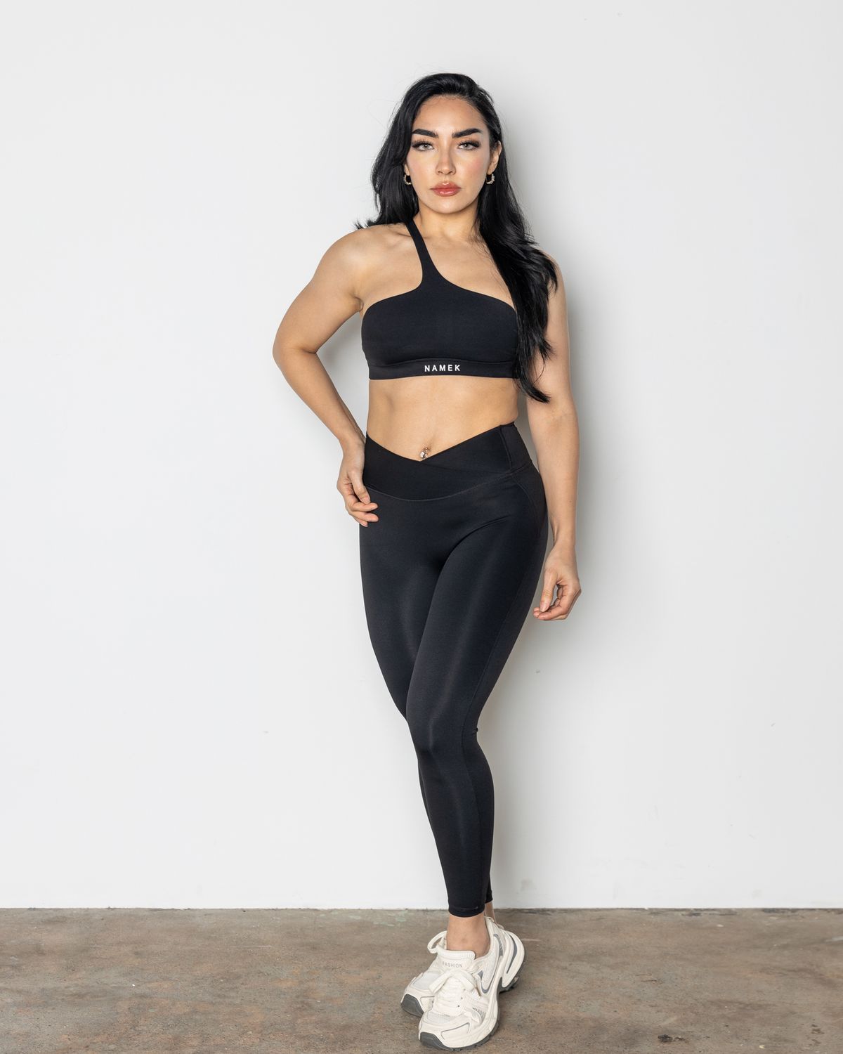 Namek ELEVATED Cross over band Full Length Legging -Black