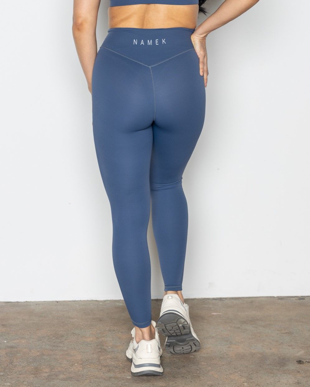 Namek ELEVATED Front ribbed high waisted band Full Length Legging - LIVID