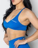 Namek ELEVATED Women&#39;s Workout Sports Bras Fitness Backless Padded Low Impact Bra -SAHPIRE BLUE