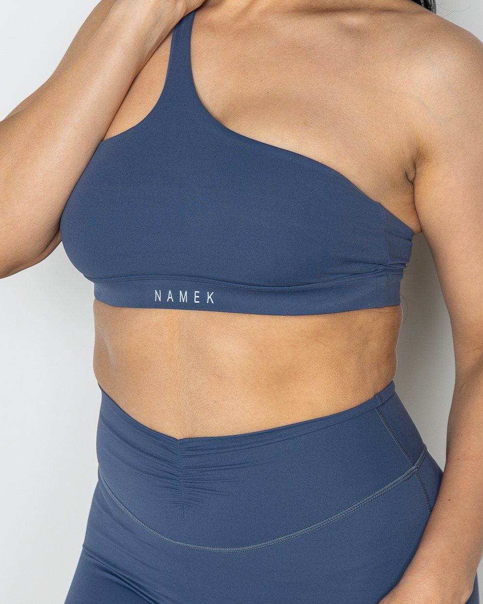 Namek ELEVATED Women&#39;s sexy one shoulder workout Sports Bra Padded Medium Impact Bra -LIVID
