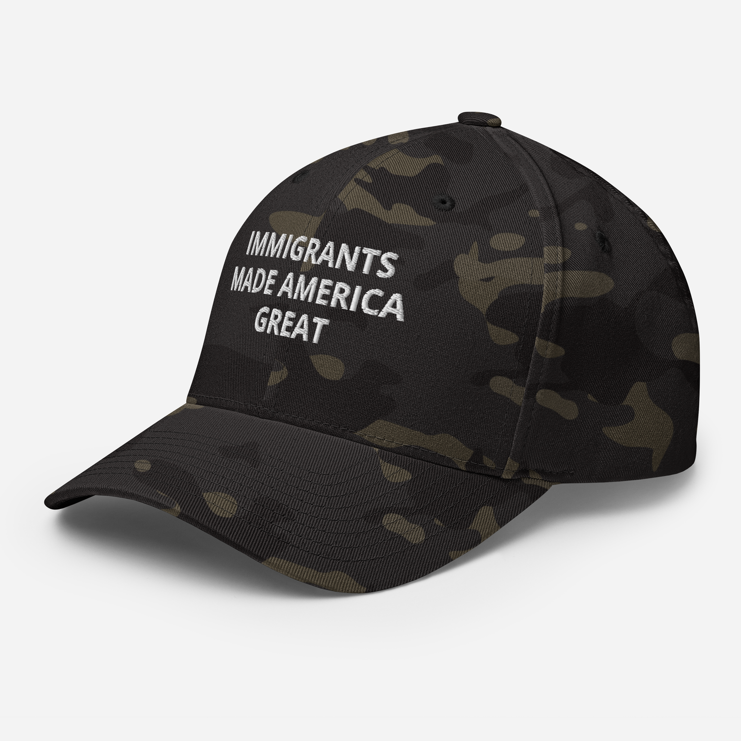 Immigrants made America great Embroidered Closed-Back Structured Cap