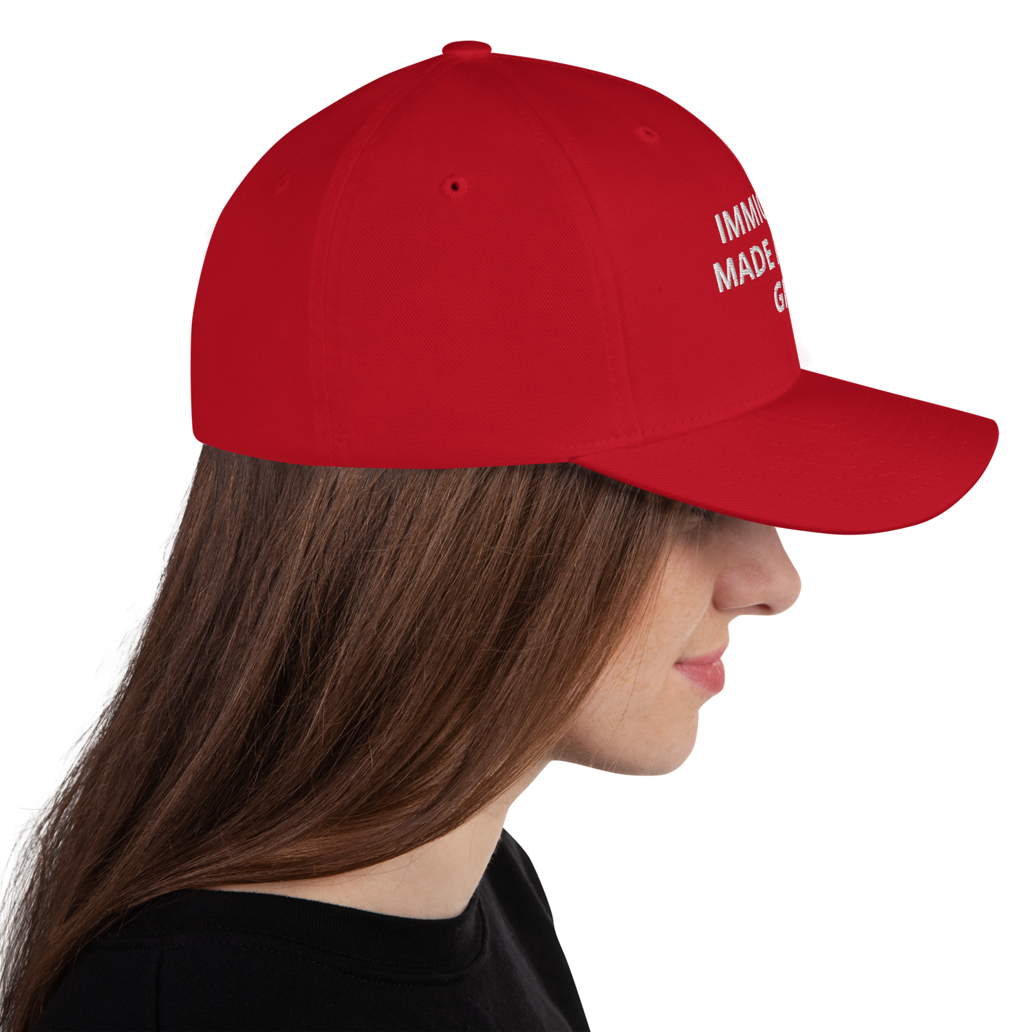 Immigrants made America great Embroidered Closed-Back Structured Cap