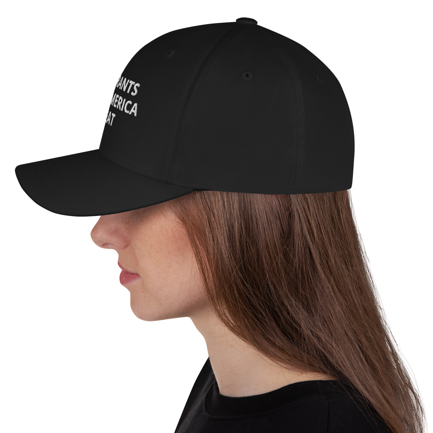 Immigrants made America great Embroidered Closed-Back Structured Cap