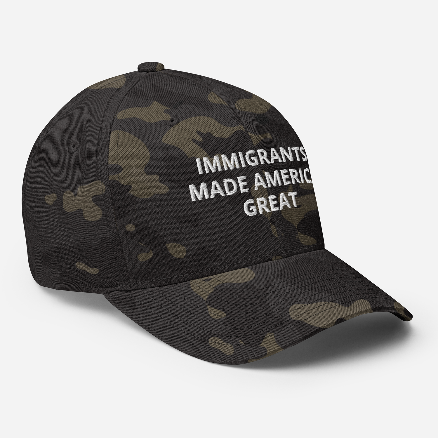 Immigrants made America great Embroidered Closed-Back Structured Cap