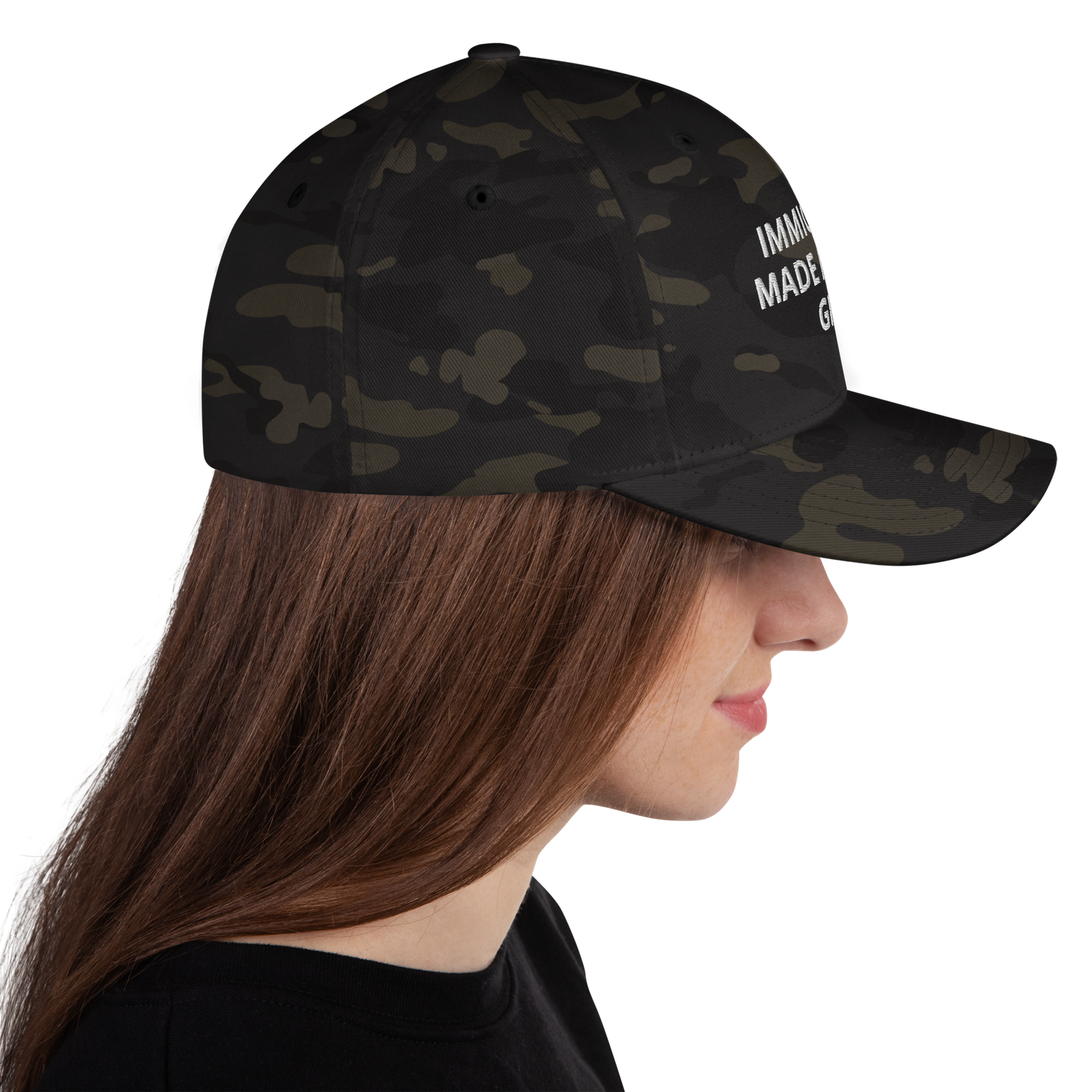 Immigrants made America great Embroidered Closed-Back Structured Cap
