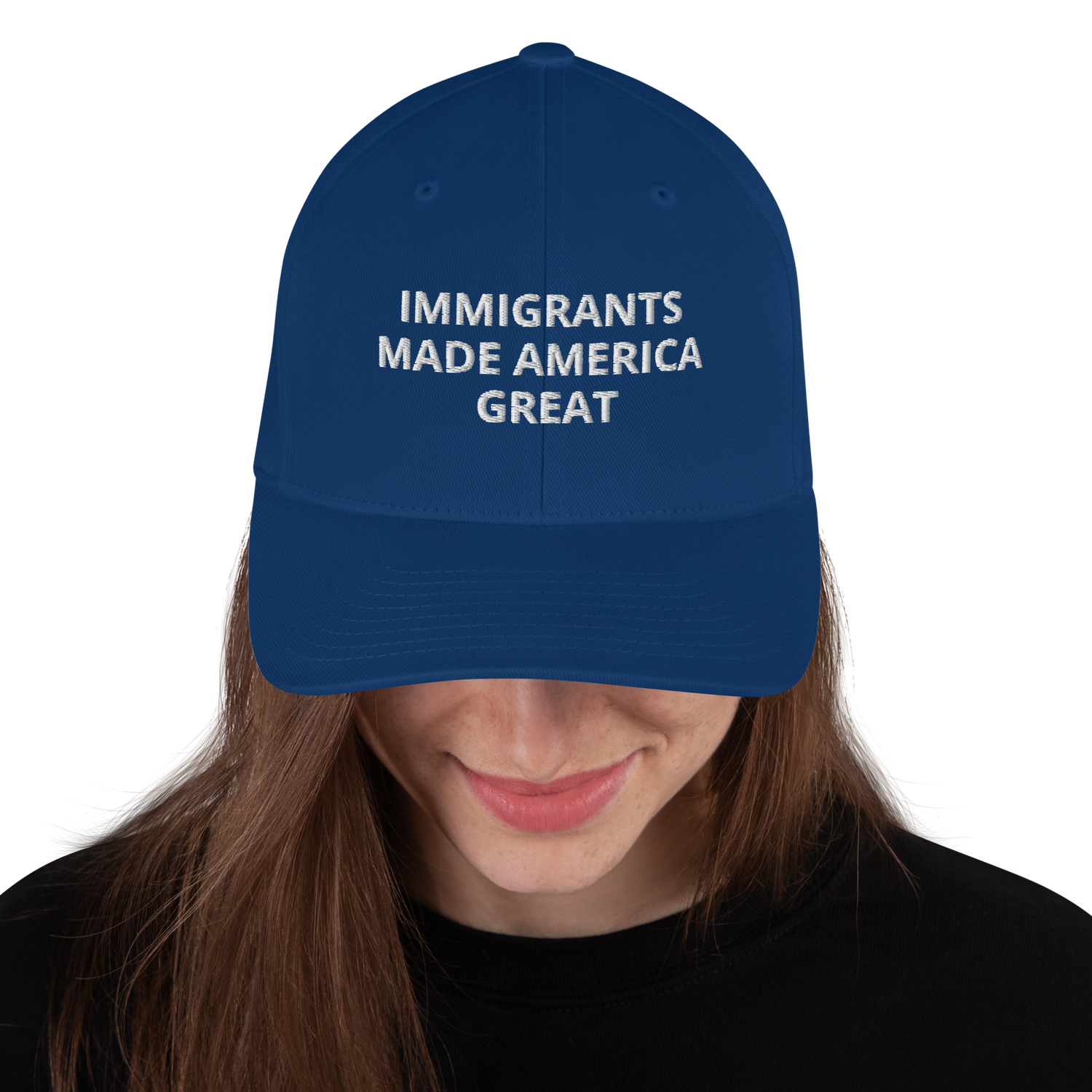 Immigrants made America great Embroidered Closed-Back Structured Cap