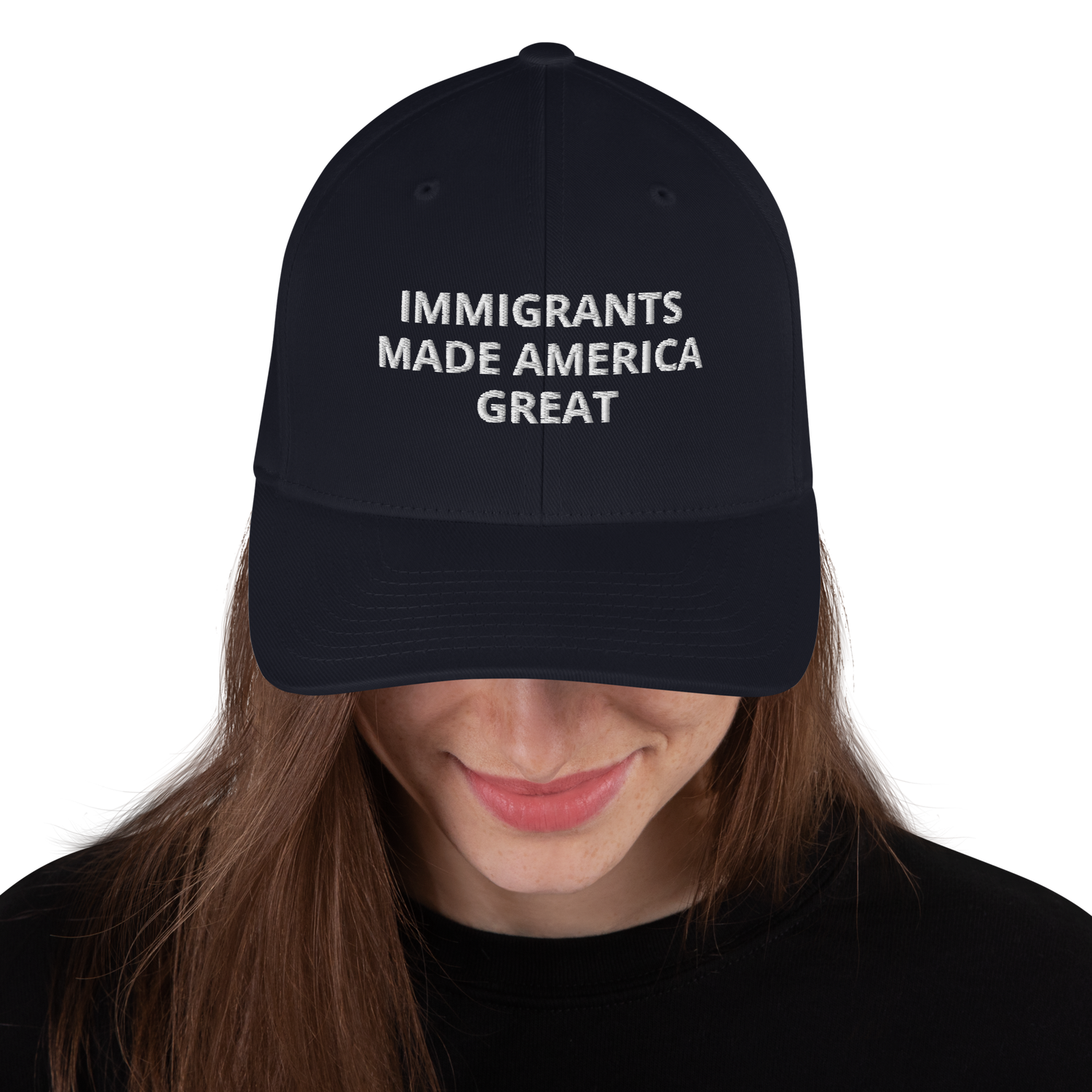 Immigrants made America great Embroidered Closed-Back Structured Cap