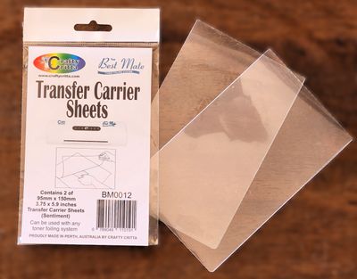 BM0012 Transfer Carrier Sheet 3 3/4 x 5 7/8". 95mm x 150mm