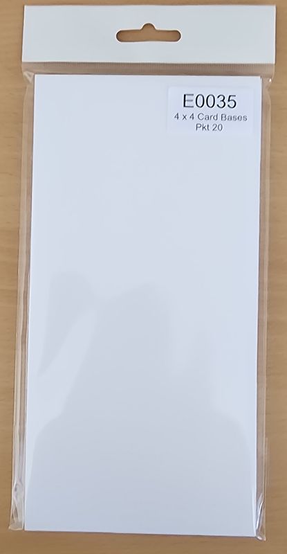 E0035 Card Bases 4 x 4 inch PKt 20