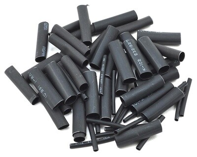 ProTek RC 1.5, 5, 6 &amp; 8mm Shrink Tubing Assortment Pack (Black) (20) (1&quot; Length)