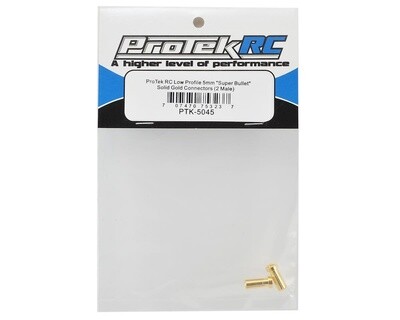 ProTek RC Low Profile 5mm &quot;Super Bullet&quot; Solid Gold Connectors (2 Male)