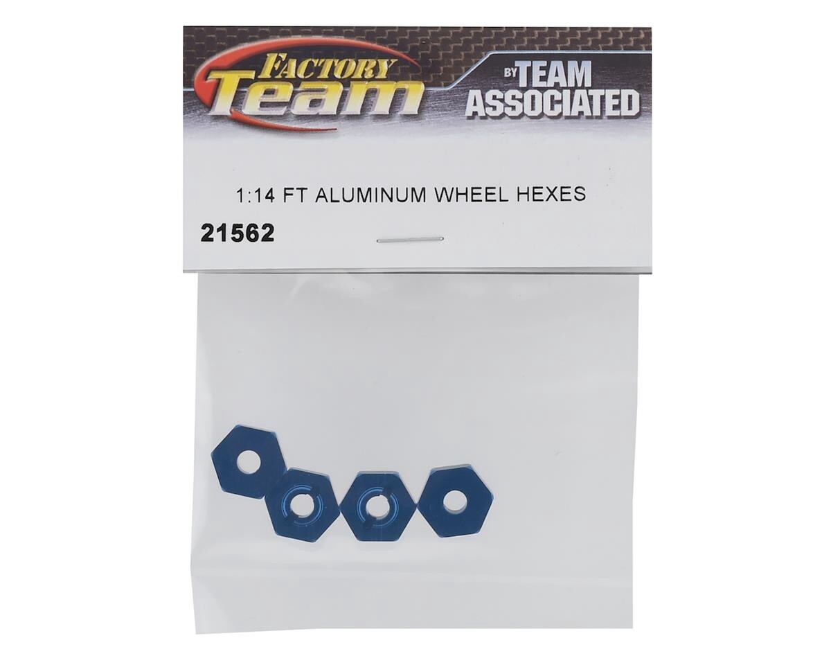 ASC21562   Team Associated Factory Team Reflex 14B/14T Aluminum Wheel Hexes (Blue) (4)