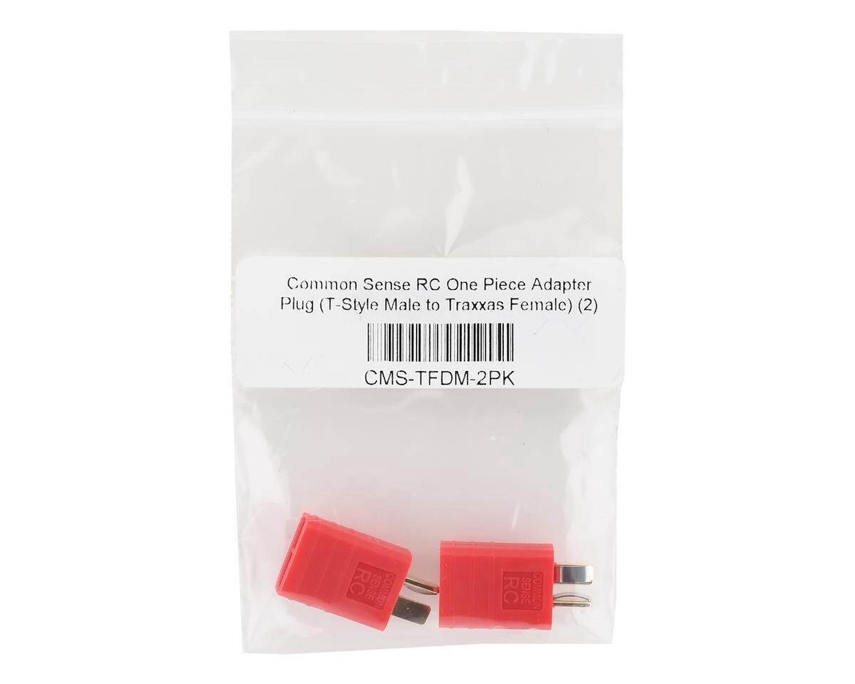 Common Sense RC One Piece Adapter Plug (T-Style Male to Traxxas Female) (2)