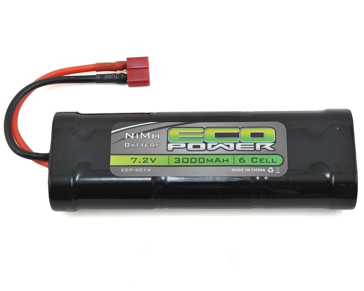 ECP-5014  EcoPower 6-Cell NiMH Stick Pack Battery w/T-Style Connector (7.2V/3000mAh)