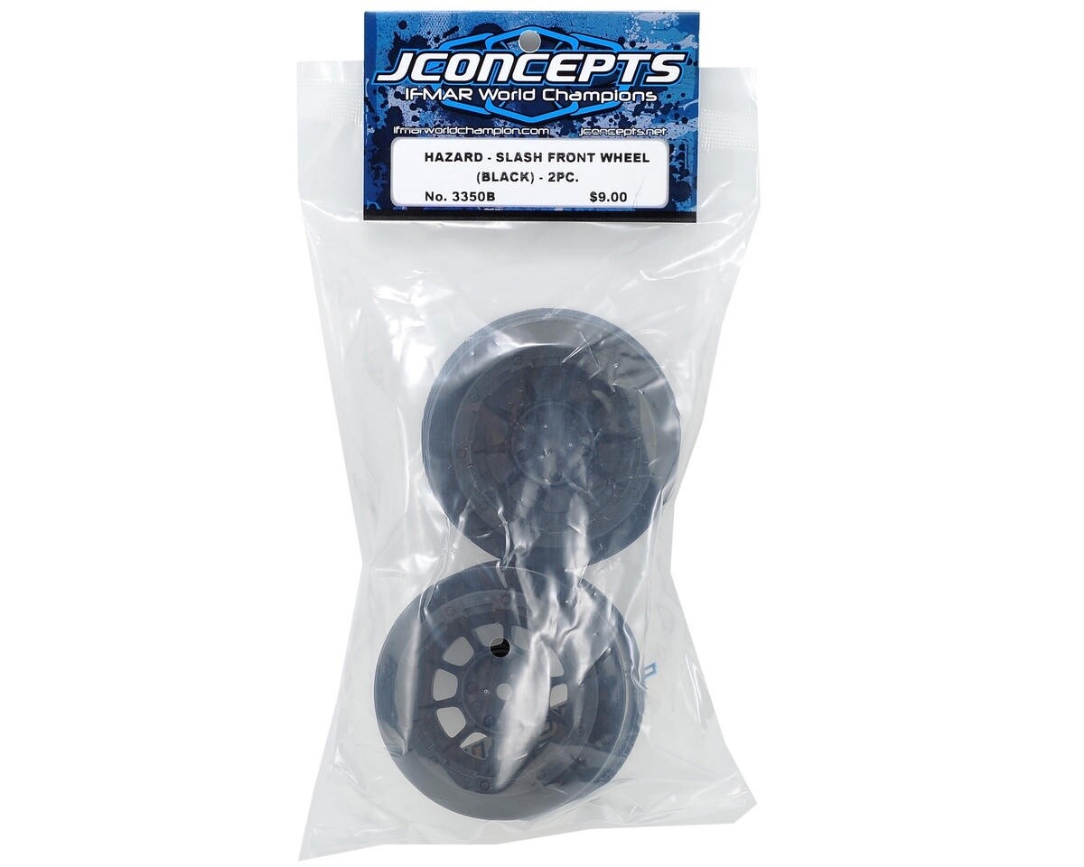 JCO3350B  Jconcepts 12mm Hex Hazard Short Course Wheels (Black) (2) (Slash Front)
