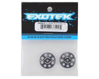 Exotek 22mm 1/8 XL Aluminum Wing Buttons (2) (Black)