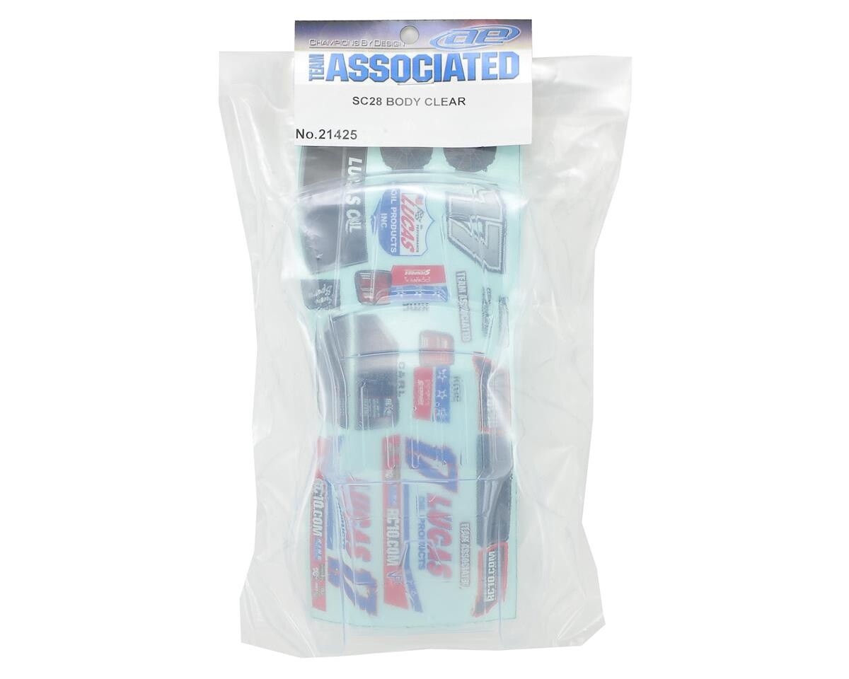 Team Associated SC28 Body w/Lucas Oil Decals (Clear)  ASC21425