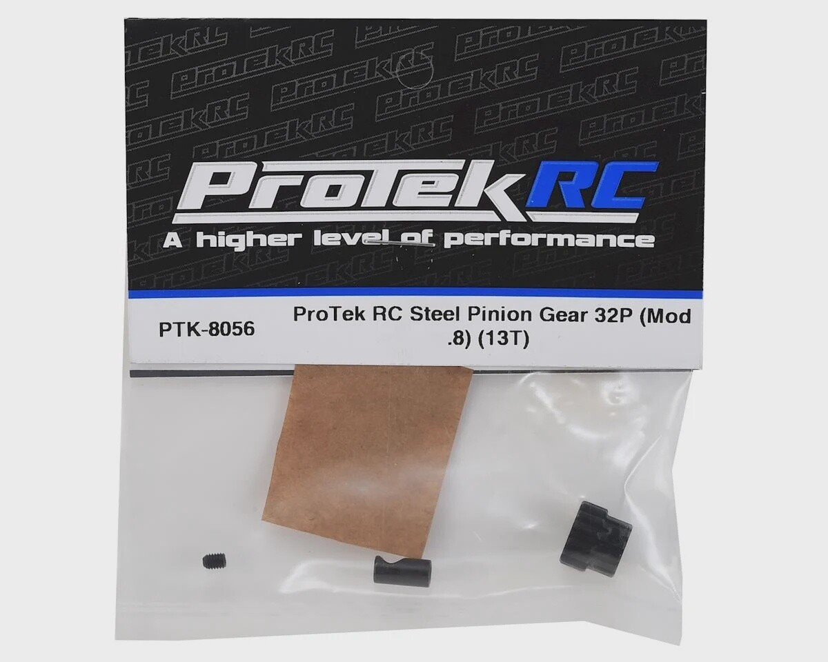 PTK-8056   RC Steel 32P Pinion Gear w/3.17mm Reducer Sleeve (Mod .8) (5mm Bore) (13T)