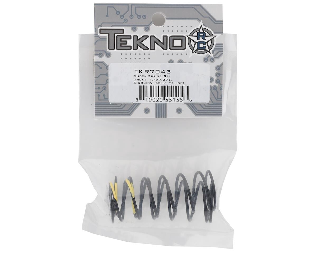 TKR7043  Tekno RC 50mm Front Shock Spring Set (Yellow) (2) (5.48lb-in)