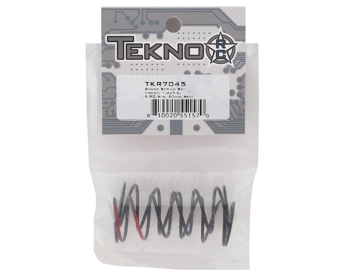 TKR7045  Tekno RC 50mm Front Shock Spring Set (Red) (2) (5.90lb-in)