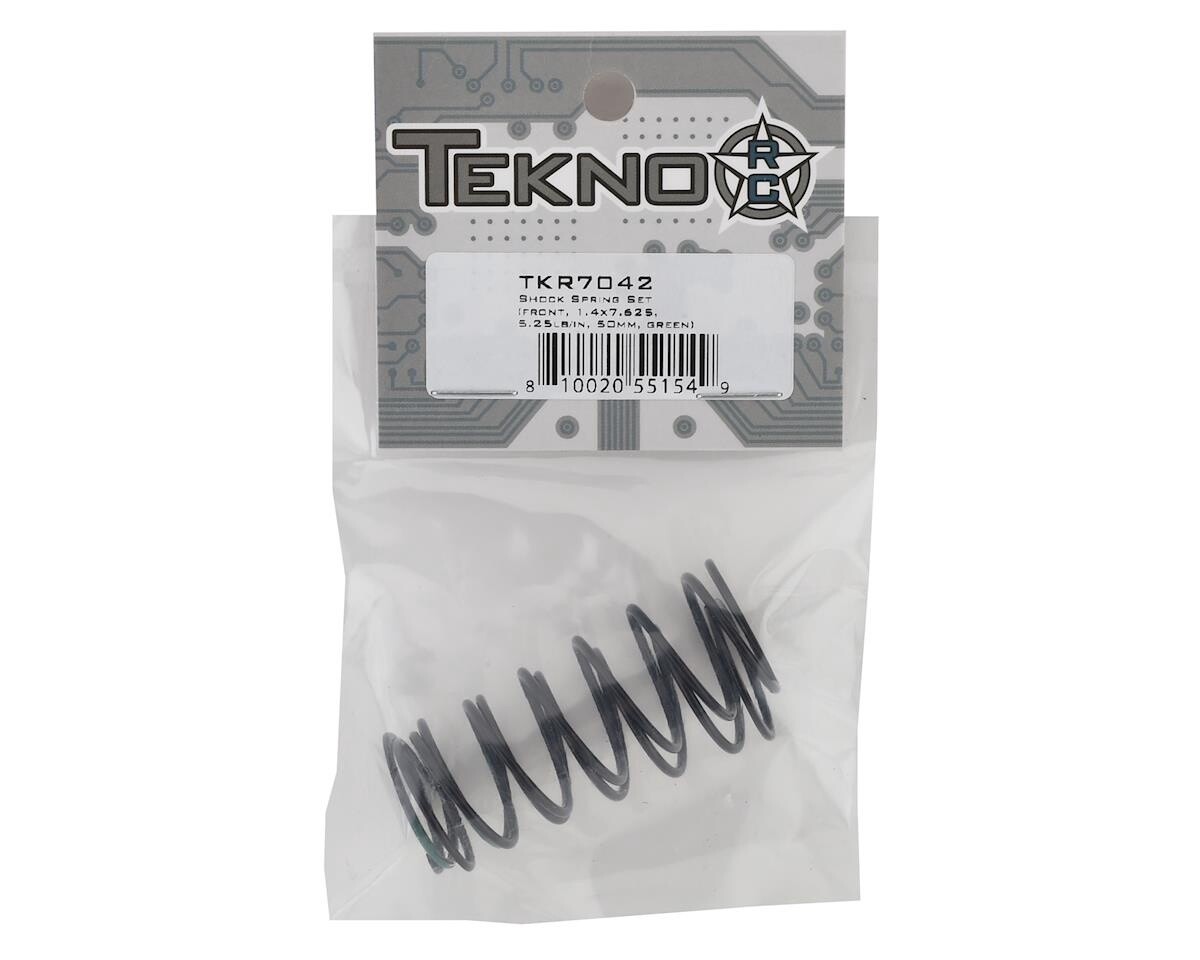 TKR7042  Tekno RC 50mm Front Shock Spring Set (Green) (2) (5.25lb-in)