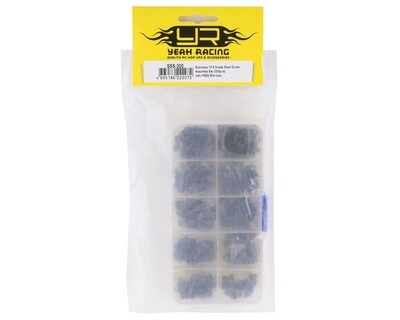YEA-SSS-300  Yeah Racing 3mm Carbon Steel Screw Set w/Case (300) (Flat Head/Button Head)