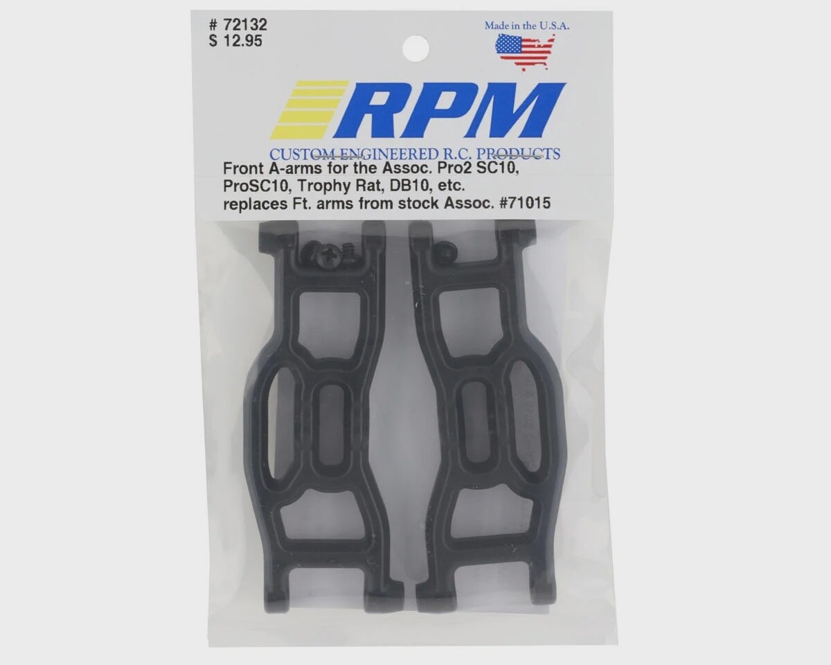 RPM72132  Team Associated SC10 Pro2/Trophy Rat Front A-Arms (Black) (2)