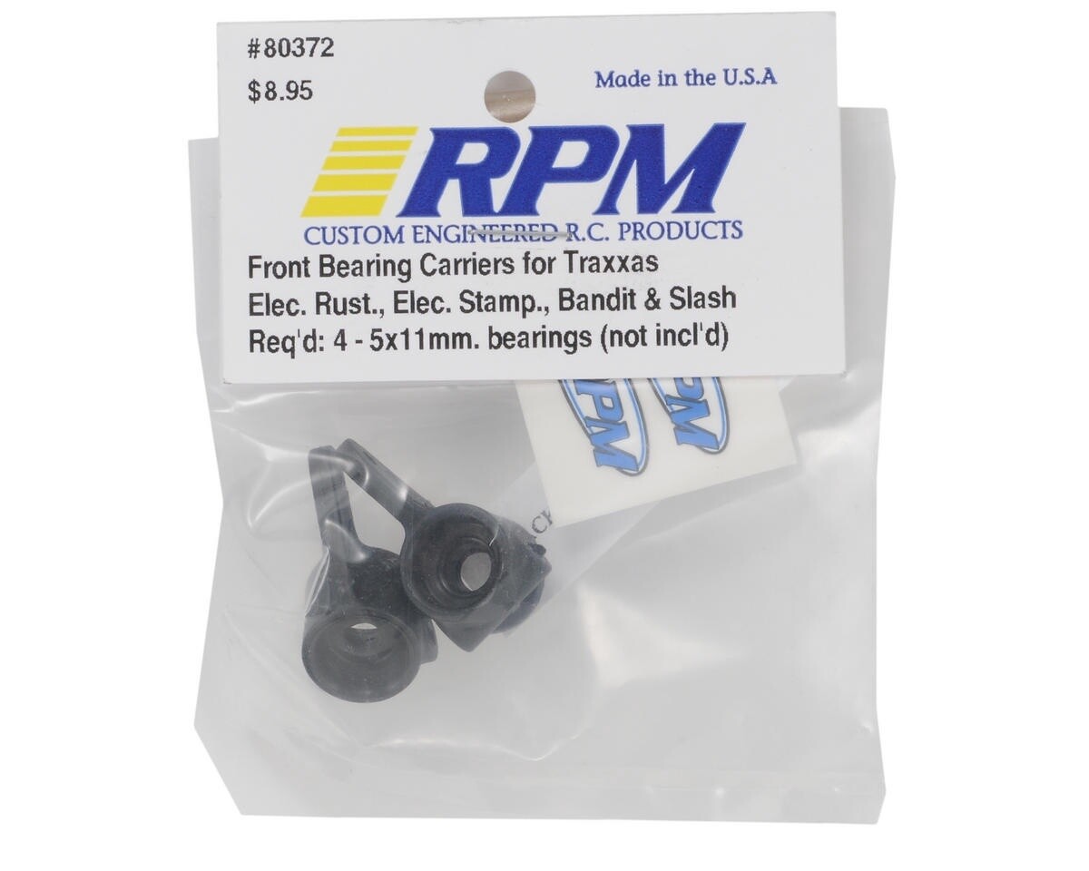 RPM80372   RPM Front Bearing Carrier Set (Black) (2) (Slash, Bandit, Rustler, Stampede)