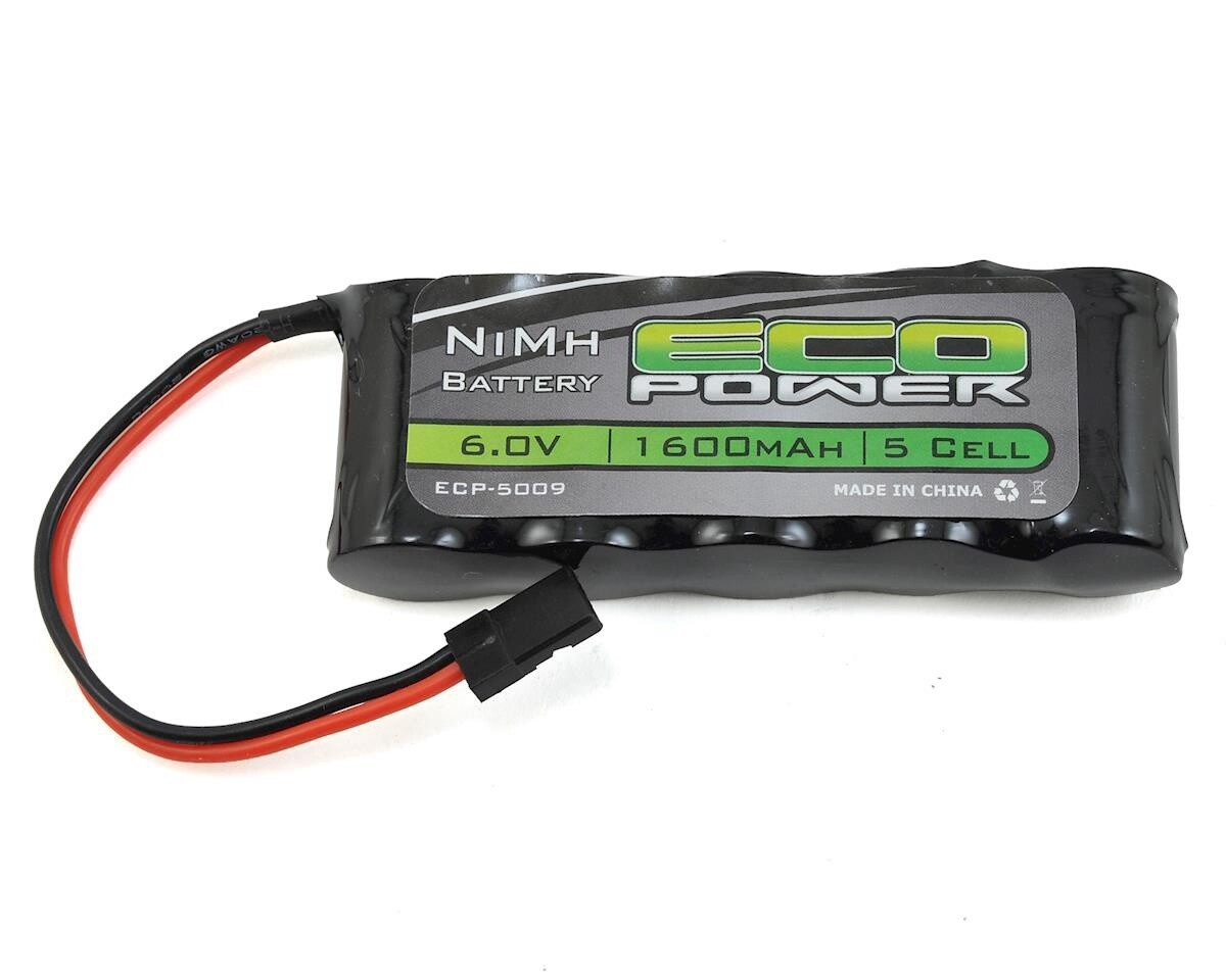 ECP-5009  EcoPower 5-Cell NiMH Stick Receiver Battery Pack (6.0V/1600mAh)