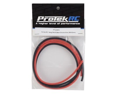 PTK-5615  ProTek RC Silicone Hookup Wire (Red &amp; Black) (2&#39; Each) (14AWG)