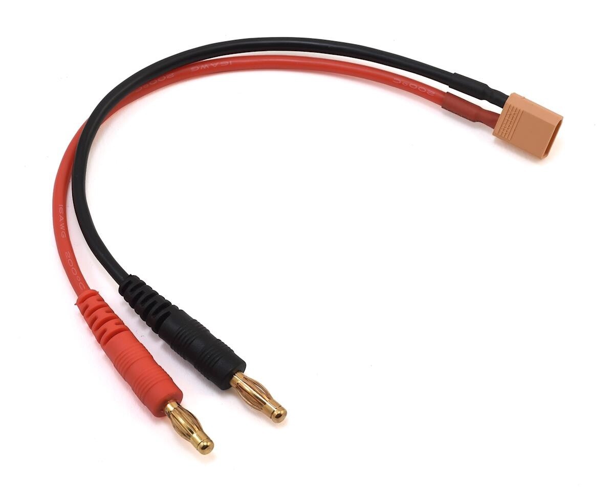 PTK-5343  ProTek RC XT30 Charge Lead (Male XT30 to 4mm Banana Plugs) (6&quot; / 15.24cm)