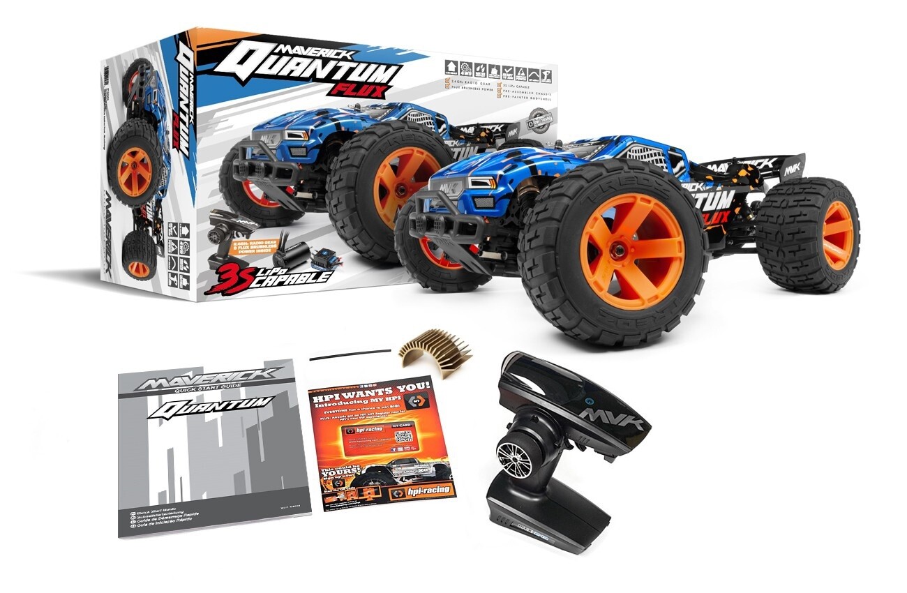 MVK150207  Quantum XT Flux 80A Brushless 1/10 4WD Stadium Truck Ready to Run - Blue
