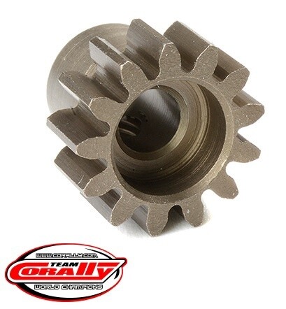 COR72713  Mod 1.0 Pinion - Short - Hardened Steel - 13 Tooth - Shaft Dia. 5mm Python, Kagama