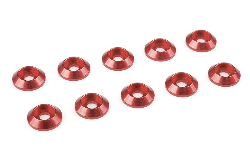 COR3213-30-5  Red Aluminium Washer for M3 Flat Head Screws, OD=8mm, 10 pcs