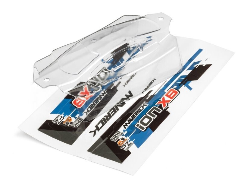 MVK28072  Clear Buggy Body w/ Decals, Ion XB