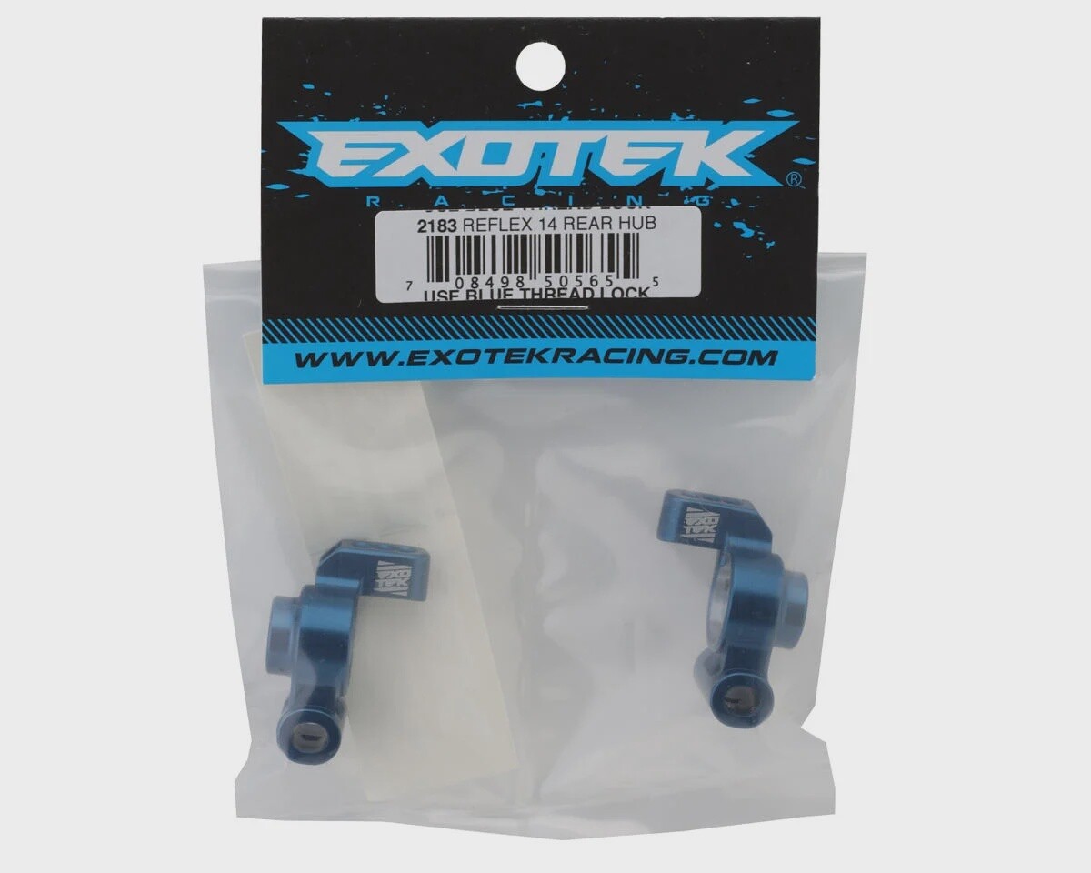 EXO2183  Exotek Reflex 14 HD Aluminum Rear Hub Set (Blue)