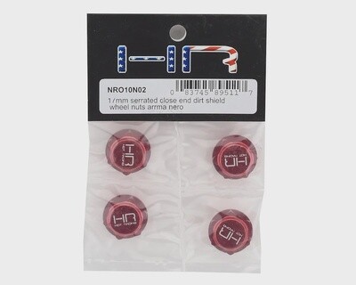 HRANRO10N02   Hot Racing 17mm Serrated Dirt Shield Closed Wheel Nuts (Red) (4)