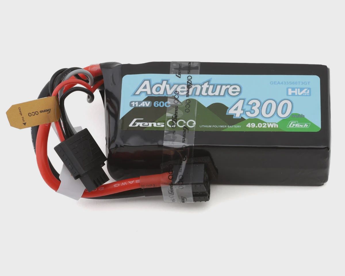 Gens Ace G-Tech Smart 3S LiHV Battery 60C (11.4V/4300mAh) w/Universal Connector