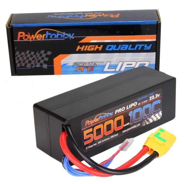 PHB6S5000100CXT90HCS  6S 22.2V 5000MAH 100C Hard Case Lipo Battery, w/ XT90 Plug