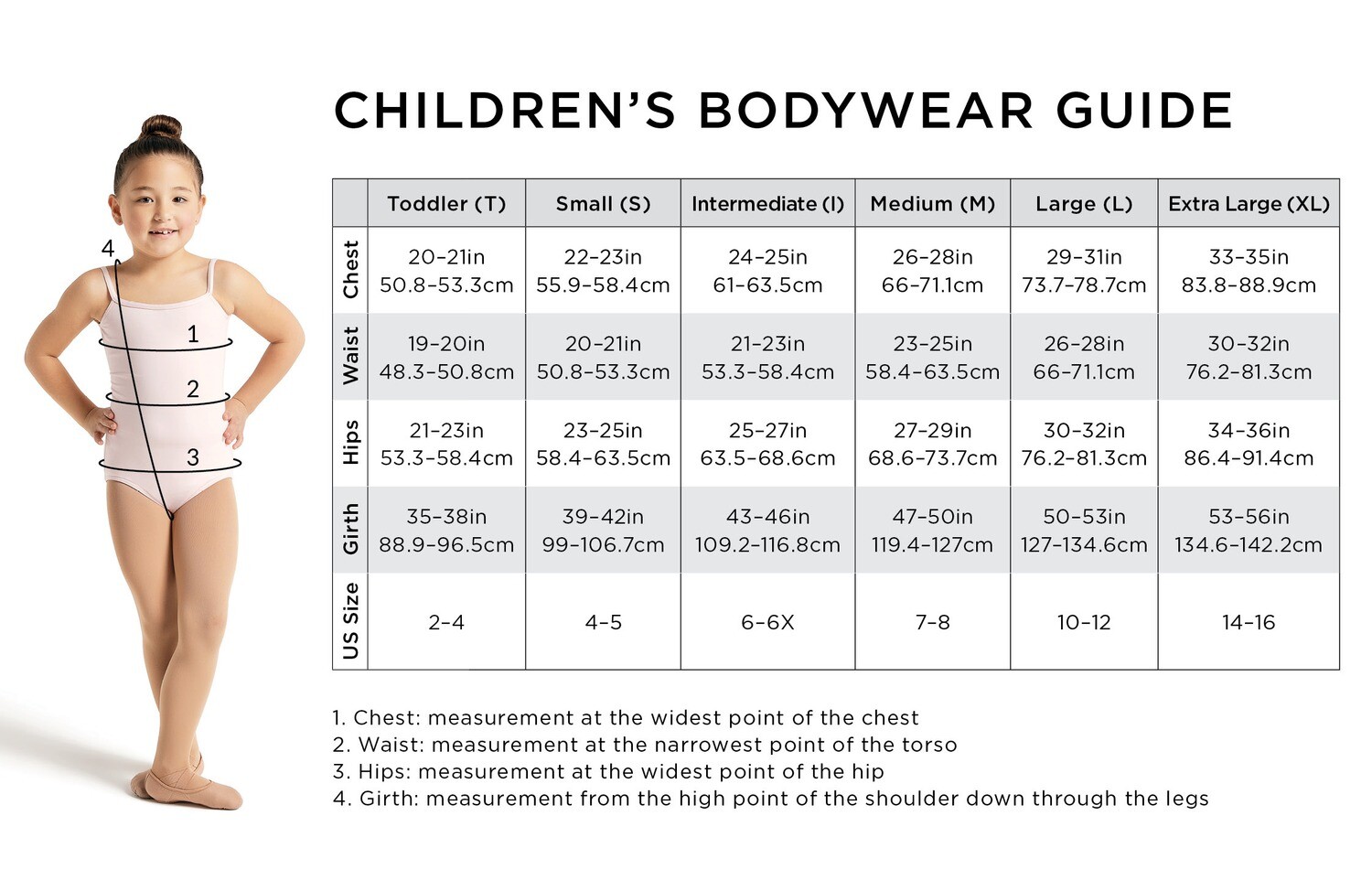 Child Size Chart (LEOTARDS)