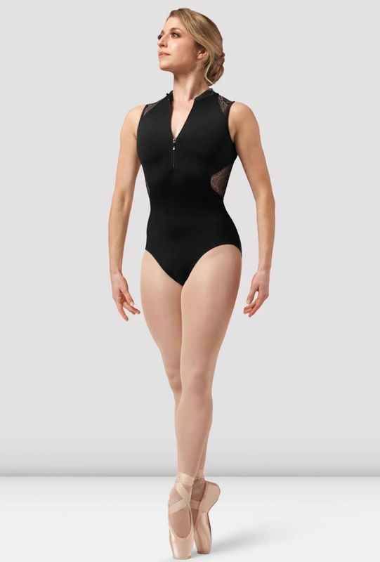 Mock Neck Mesh Back Leotard