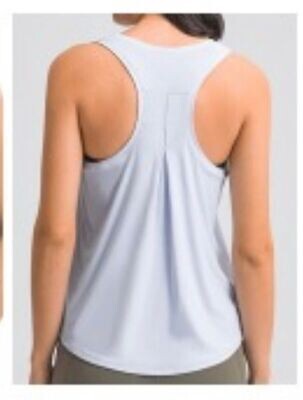 Muscle back singlet - light grey blue