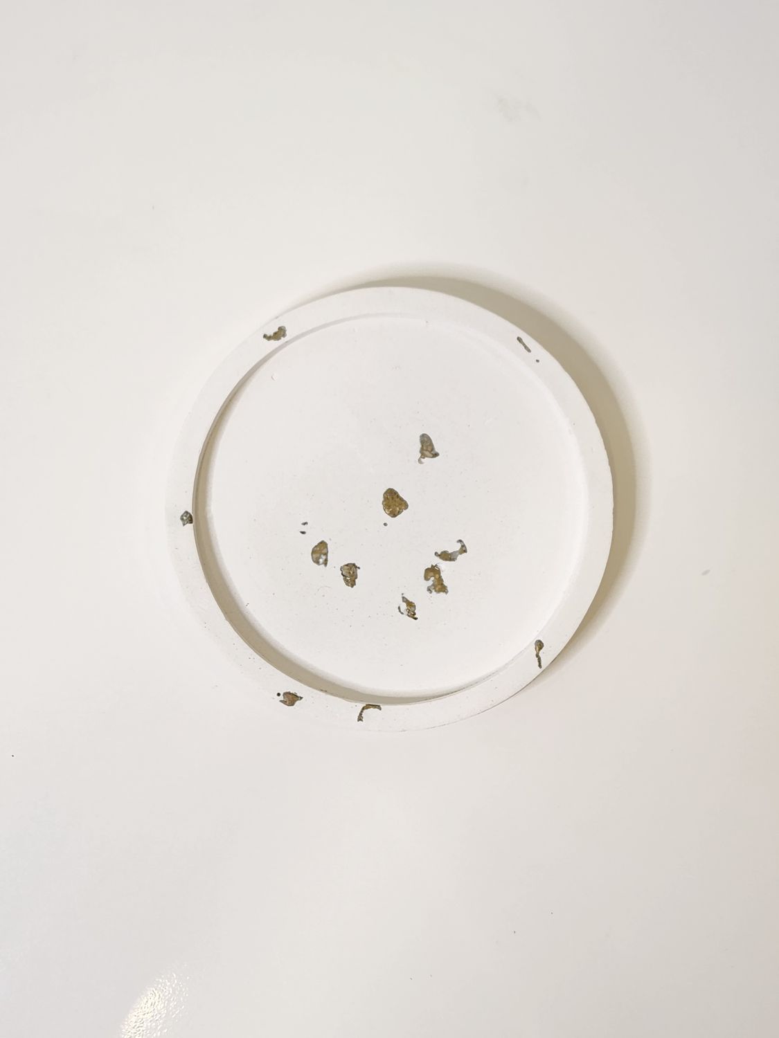 Aesthetic Round Composite Tray With Gold Rocks