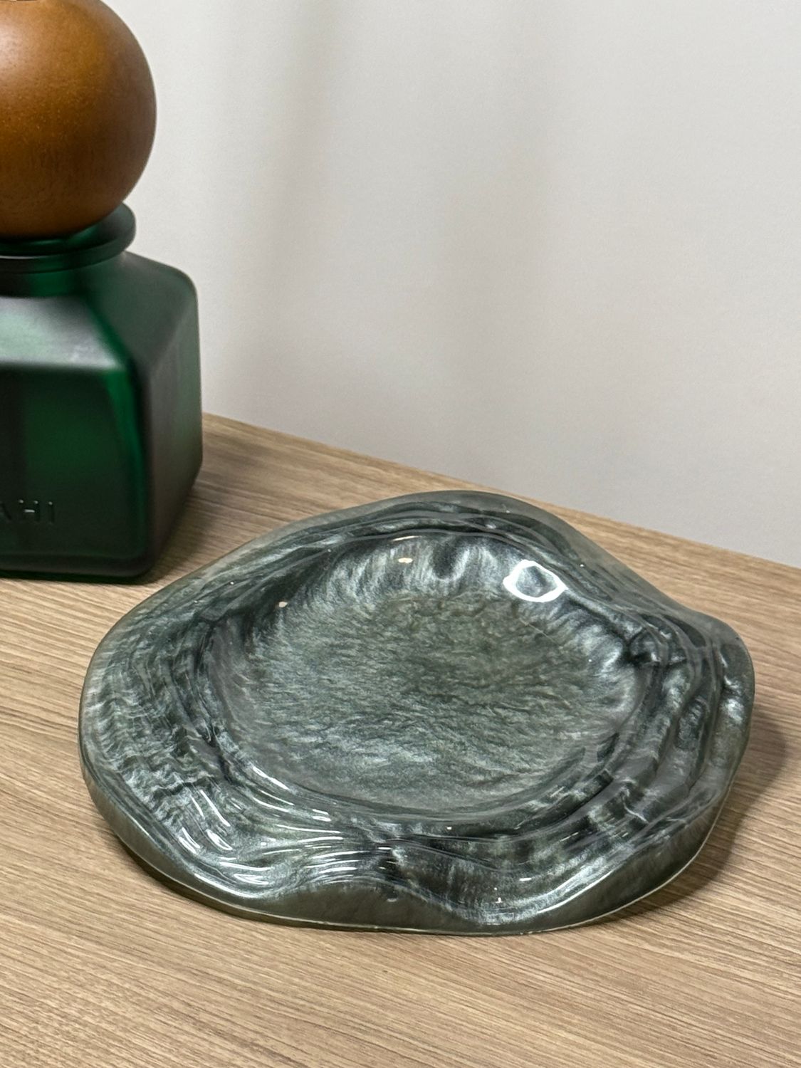 Epoxy Flower Tray - Metallic Olive
