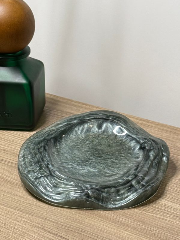Epoxy Flower Tray - Metallic Olive