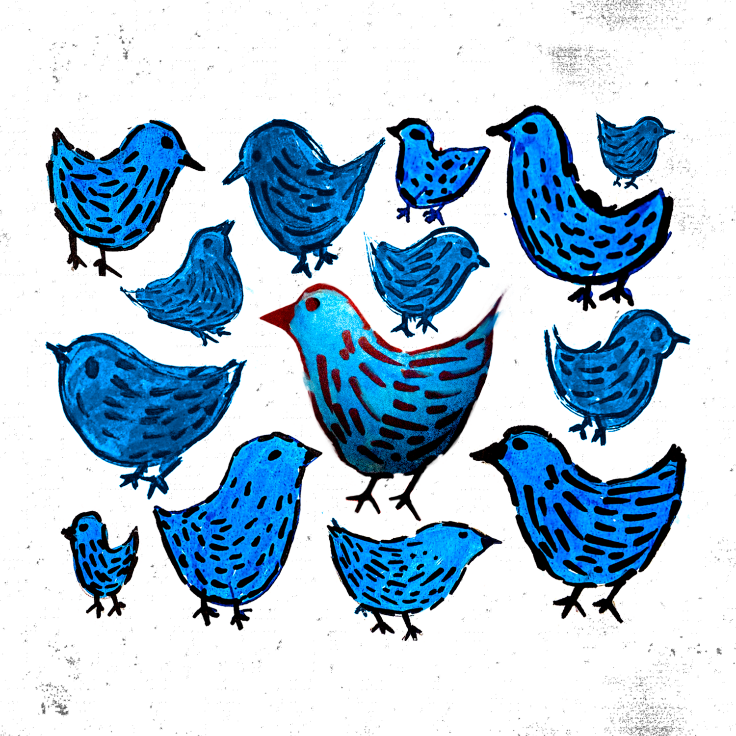 Pájaros azules