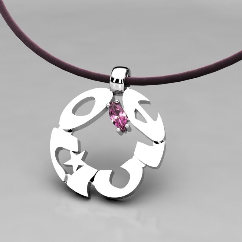 COLGANTE PLATA CON NOMBRE Y AMATISTA TALLA MARQUISE